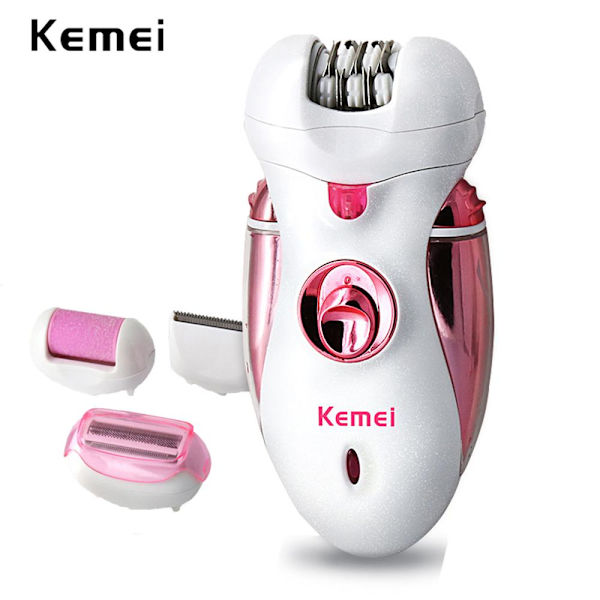 Multifunktionell 4 in 1 Epilator Rakapparat Kemei KM-2530 Lila