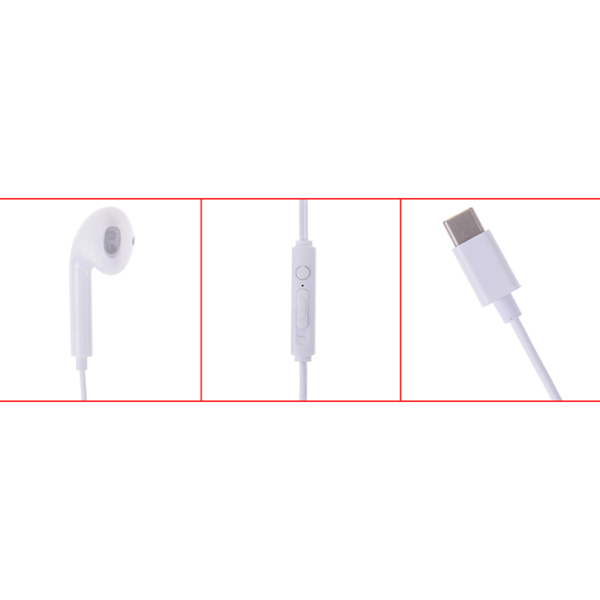 Hållbara In-Ear Type-C Hörlurar Vit