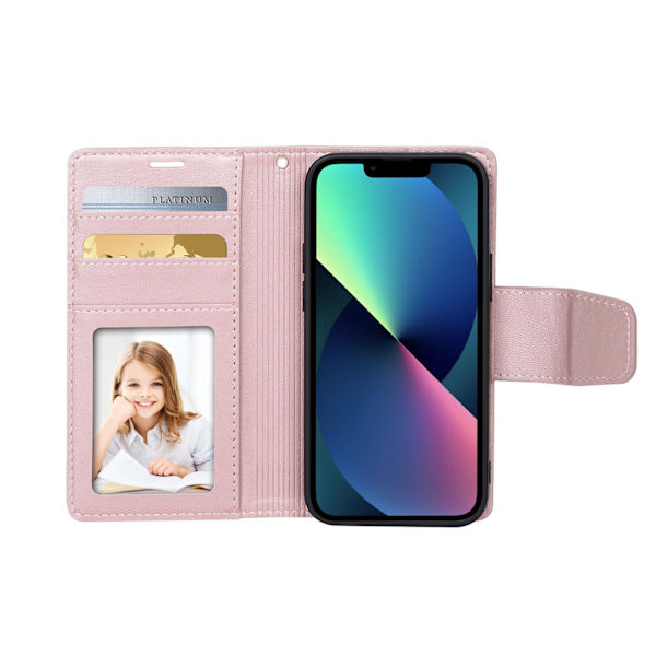 iPhone 14 Plus - HANMAN 2-1 Plånboksfodral Roséguld