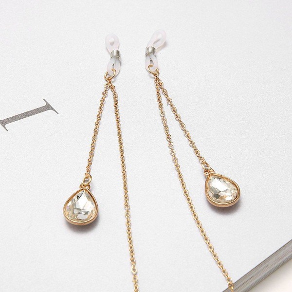Glas�gon Kedja Kristall Droppar Guld