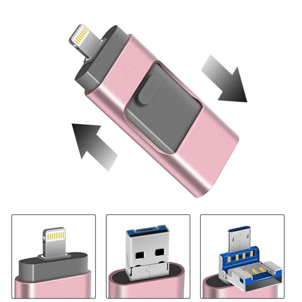 Micro-USB/Lightning Minne - (Spara ner allt från telefonen!) Silver