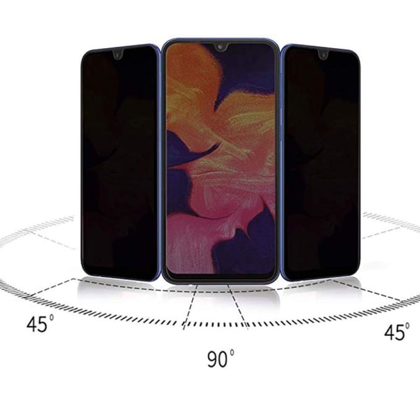 Samsung A50 Anti-Spy skærmbeskytter 9H Screen-Fit Transparent Sekretessglas