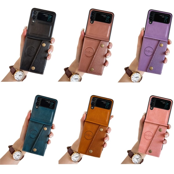 Samsung Galaxy Z Flip 3 - Skal med Kortfack Roséguld