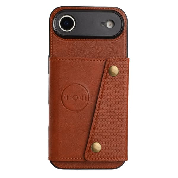 iPhone 17 Air Retro Skal med Kortfack & Knappstängning Blå