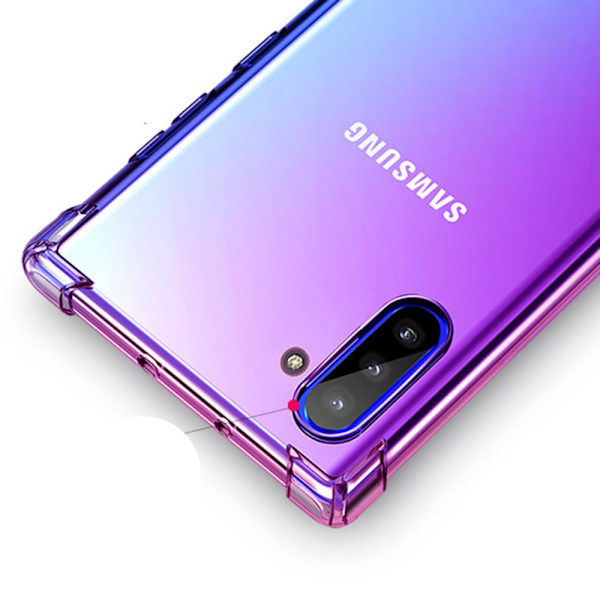 Samsung Galaxy Note10 - Effektfullt Slittåligt Silikonskal Svart/Guld