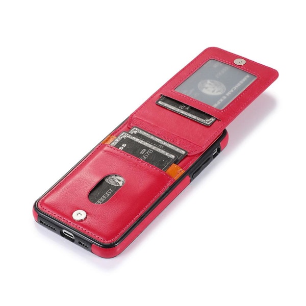 iPhone 11 - Praktiskt Stilrent Leman Skal med Korth�llare Röd