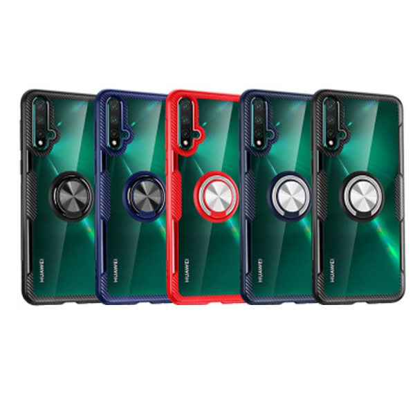 Huawei Nova 5T - Stilfuldt cover med ringholder Röd