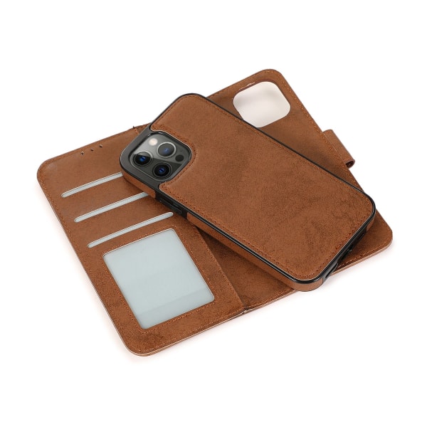 iPhone 15 Pro Max -  Plånboksfodral i PU-läder med 3-kortfack Brown