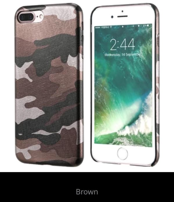 Stilrent Exklusivt Militärmönstrat skal - iPhone 7 PLUS NKOBEE Brun