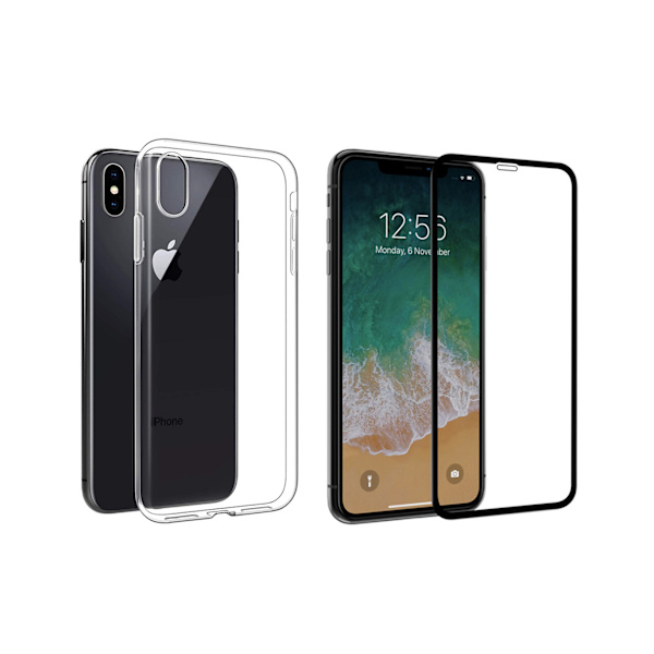 iPhone XS Max - Stötdämpande Silikonskal med Skärmskydd Transparent