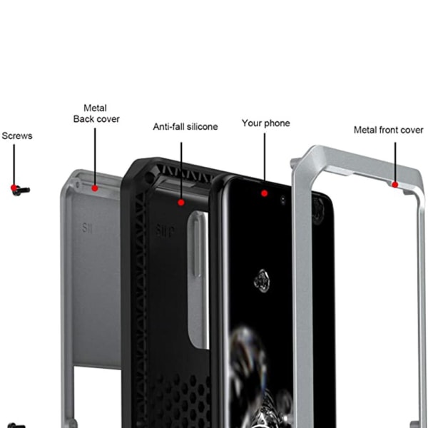 Samsung Galaxy S20 - Skyddande Aluminium Skal Svart