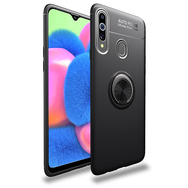 Samsung Galaxy A20S - Skal med Ringhållare Svart