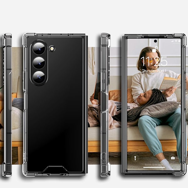 Samsung Galaxy Z Fold 6 - Hybridskal med Stötdämpande Hörn Transparent