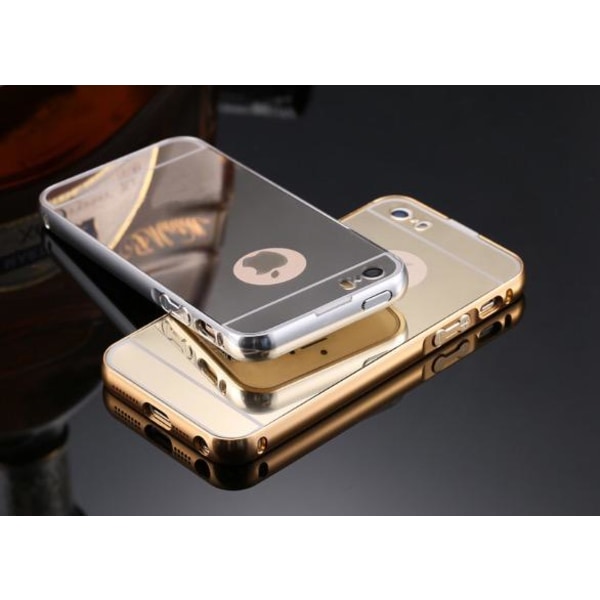 iPhone 5/5S/5SE - Elegant skal från LEMAN (ram i Aluminium) Silver