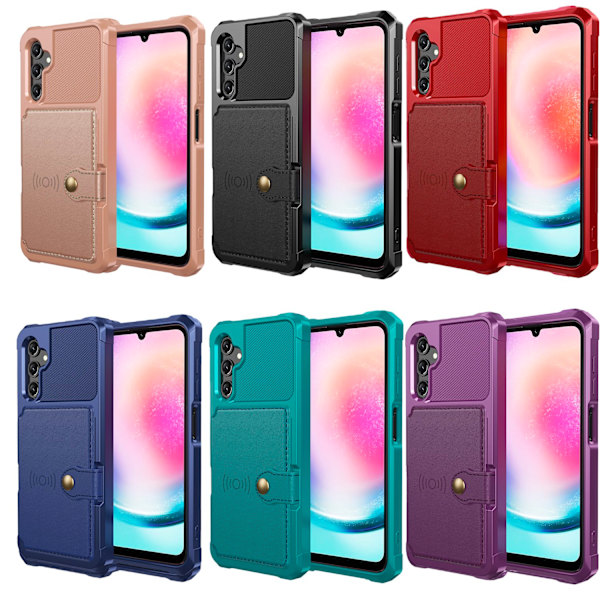 Samsung Galaxy A14 5G - Exklusivt Skyddande Skal med Kortfack Svart