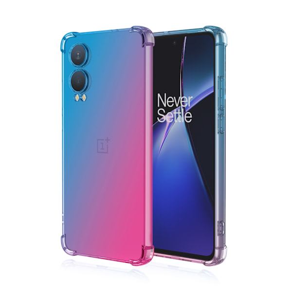 OnePlus Nord CE 4 Lite 5G - Stöttåligt Skal i Silikon-Gel Blå/Rosa