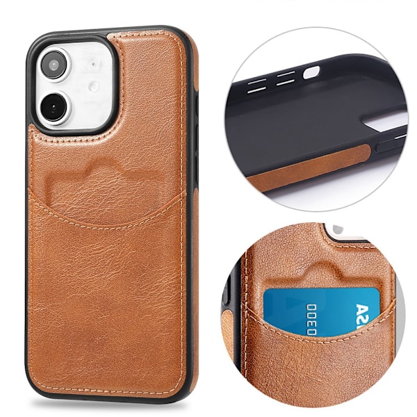 iPhone 12 mini - Elegant Skalfodral med Kortplats Svart
