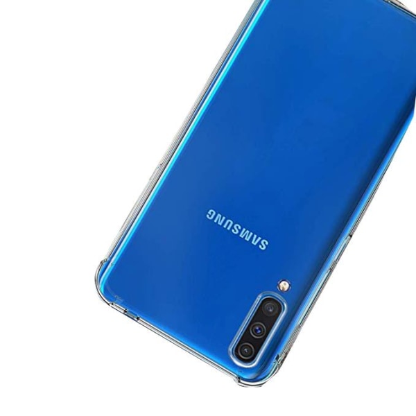 Samsung Galaxy A50 – iskuja vaimentava (paksu kulma) silikonikuori Transparent Transparent/Genomskinlig