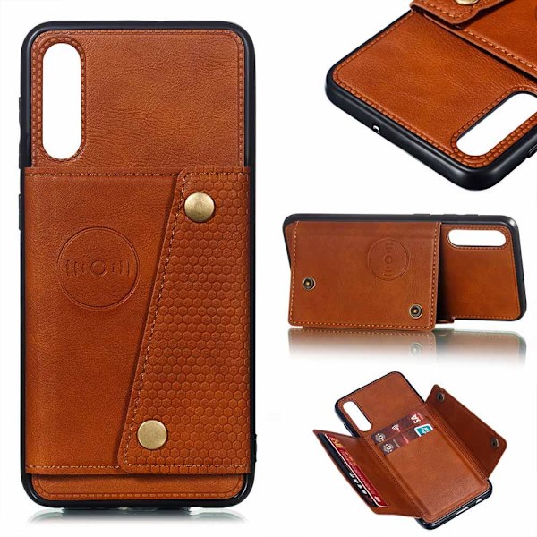 Samsung Galaxy A50 - Praktisk Smart Cover med kortrum Svart