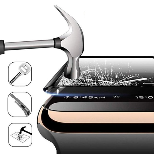 3D Full Cover Skærmbeskytter til Apple iWatch Series 4/5 Svart 44mm