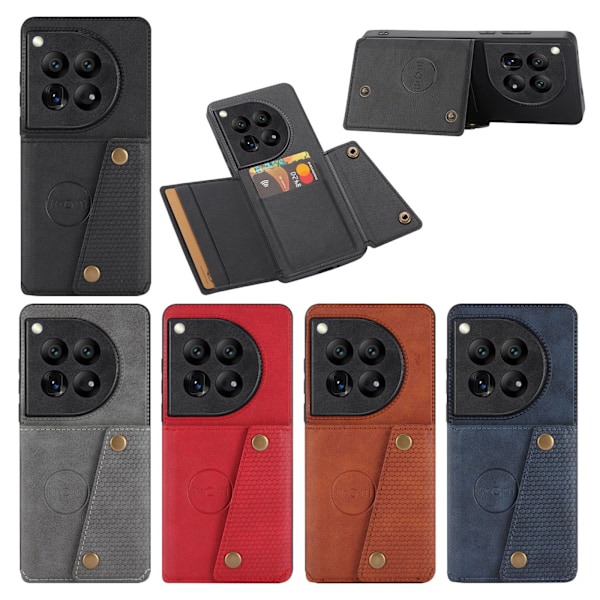 Oneplus 12 Lyxigt Retro Flipfodral - Stil möter Funktion! Svart