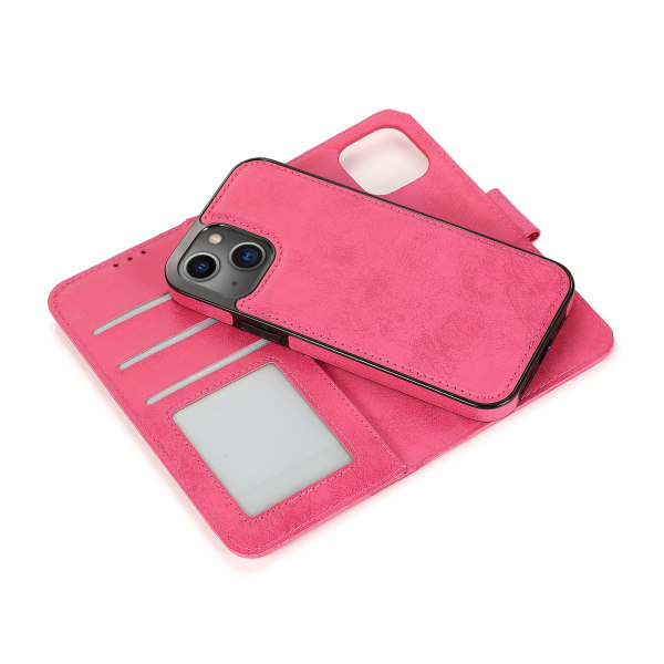 iPhone 15 Plus- Plånboksfodral i PU-läder med 3-kortfack Röd