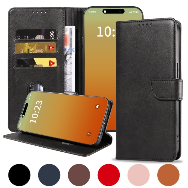 iPhone 15 pro max - Pl�nboksfodral i L�der Khaki