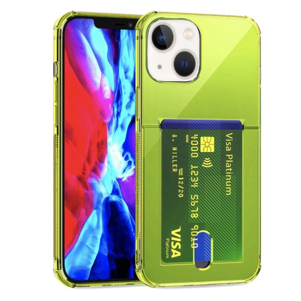 iPhone 13 - Cover med kortholder Fluorescerande Gul