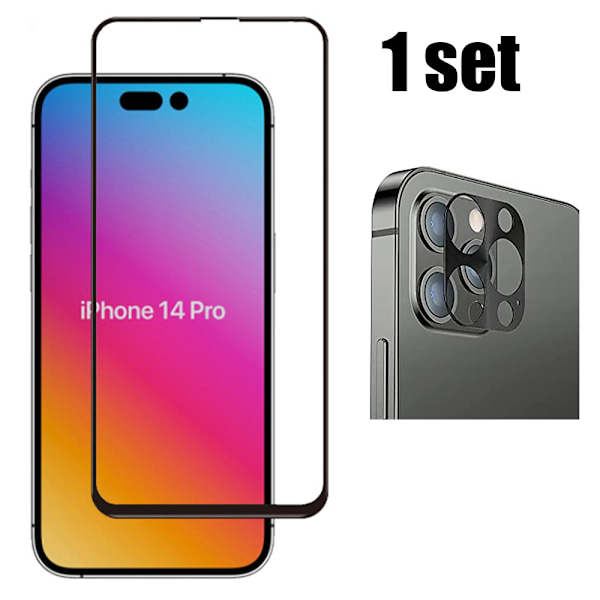 iPhone 14 Pro - 2.5D Sk�rmskydd + Kameralinsskydd 0,3mm Transparent