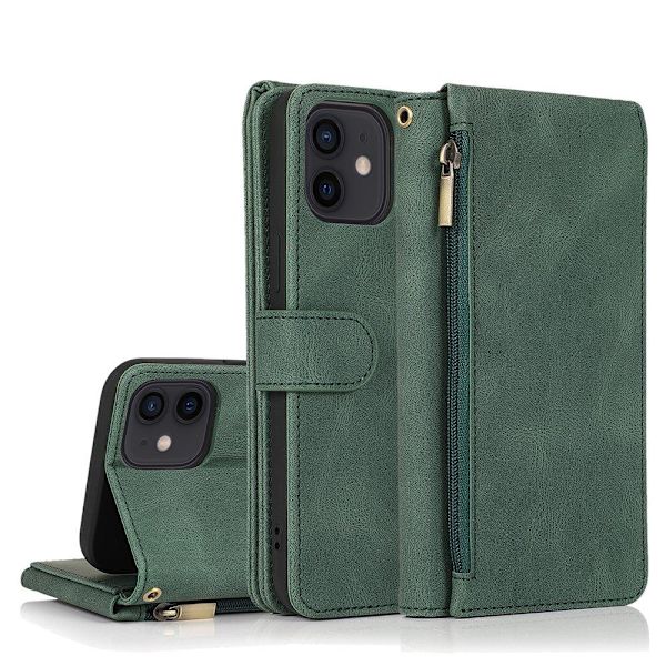 iPhone 12 - Floveme Plånboksfodral Brun
