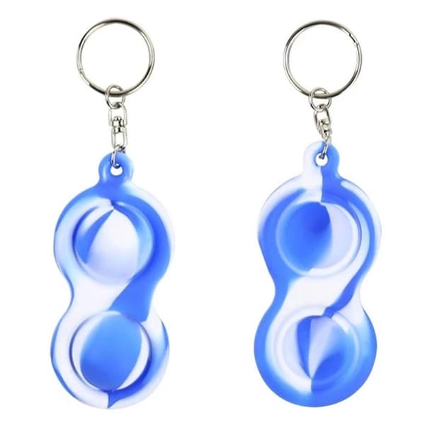 Flerfärgad Fidget Toy / Fidget Leksak / Simple Dimple Blå/Vit