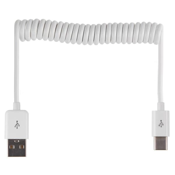 USB till Type-C Fjäder Laddningskabel Vit Vit
