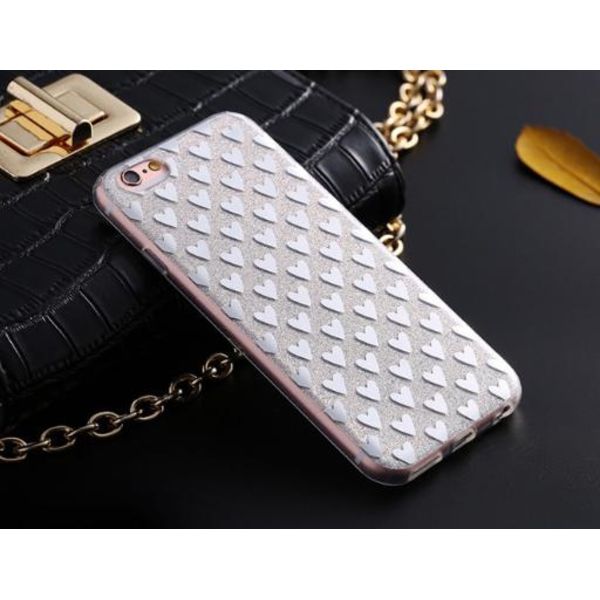 iPhone 6/6S PLUS Elegant Crystalheart-skal från FLOVEME ORIGINAL Silver/Grå
