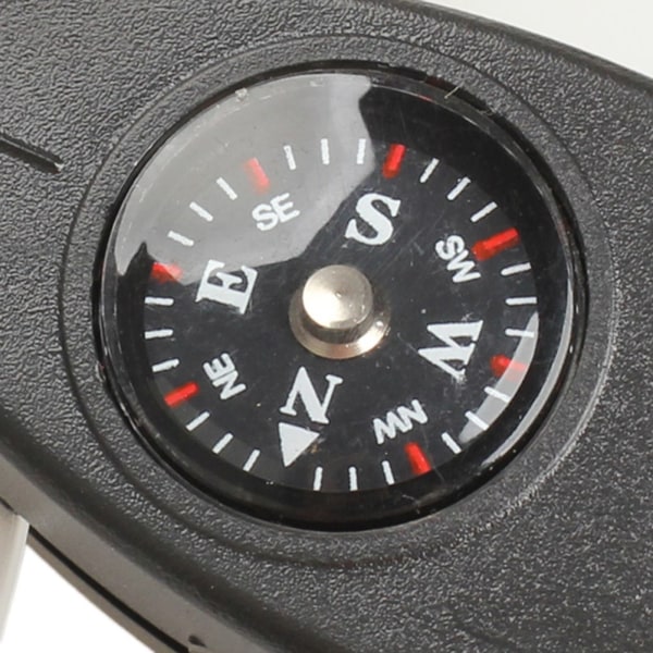 Praktiskt Multifunktionell 4-1 Nyckelring Kompass Termometer Svart