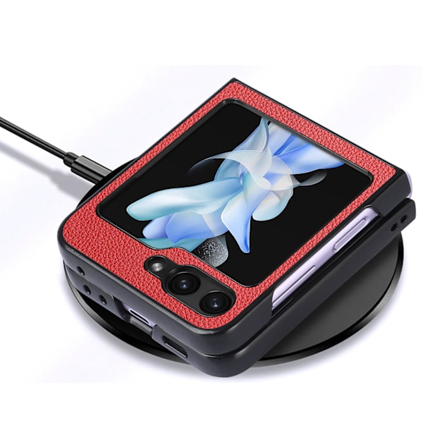 Litchi-mönstrat skal för Samsung Galaxy Z Flip 5 Red