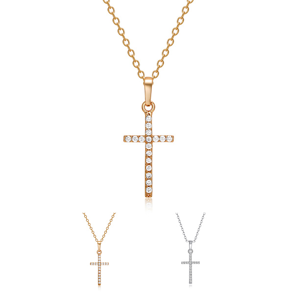 Exklusivt Bekvämt Hög Kvalitet Kors Halsband Silver