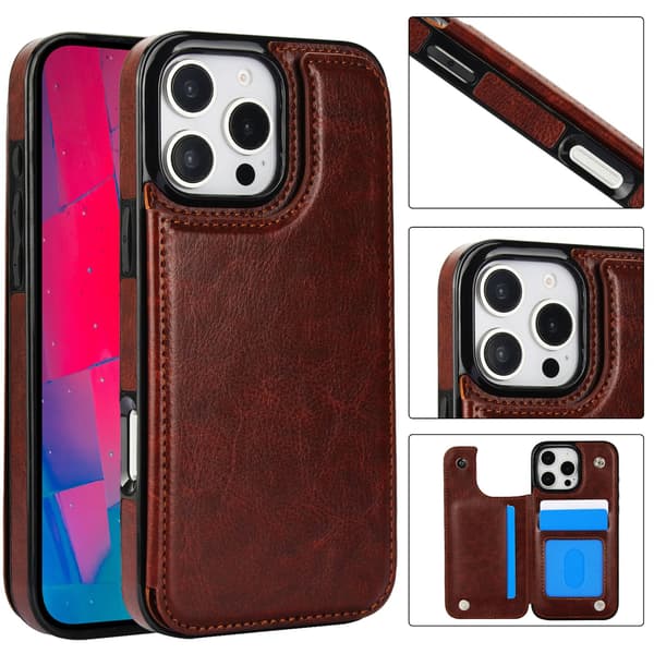 iPhone 16 Pro - Stilrent Skal med Plånbok/Kortfack Röd