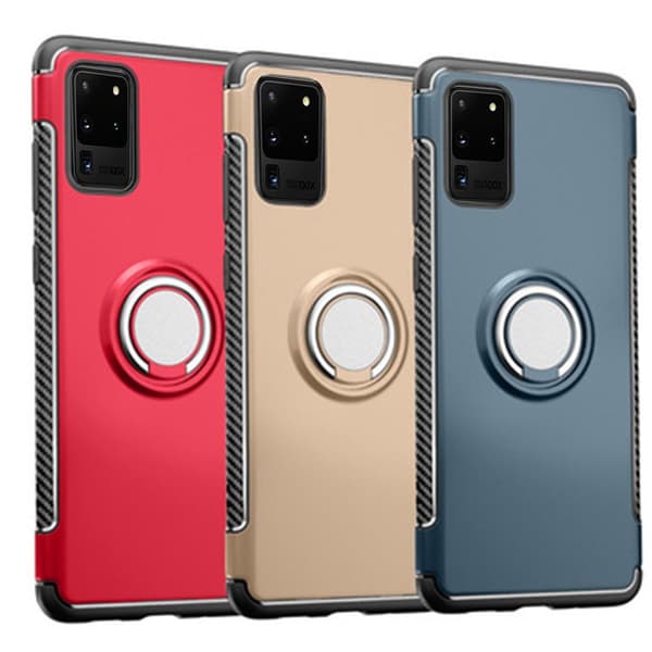 Samsung Galaxy S20 Ultra - Skal med Ringhållare Guld