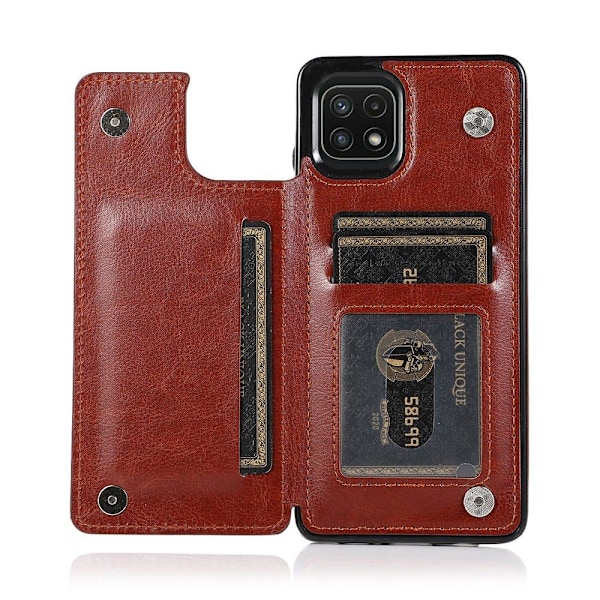 Samsung Galaxy A22 5G - Cover med kortholder Rosaröd