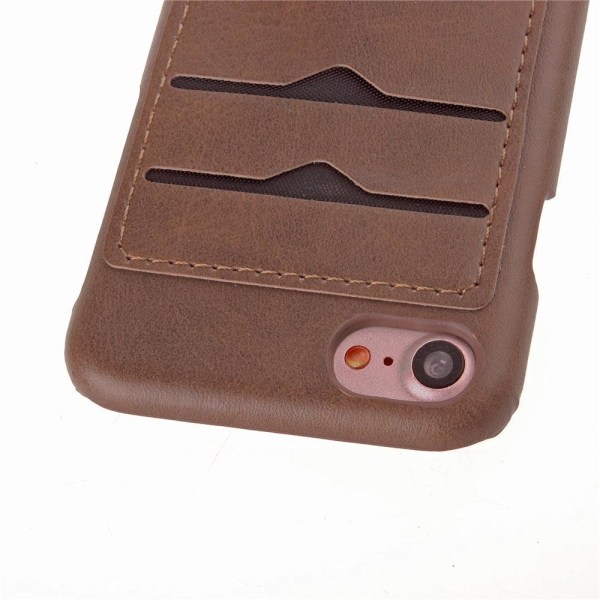 NYHET! Skal med Korthållare för iPhone 7 (Vintage-Mark) Ljusbrun