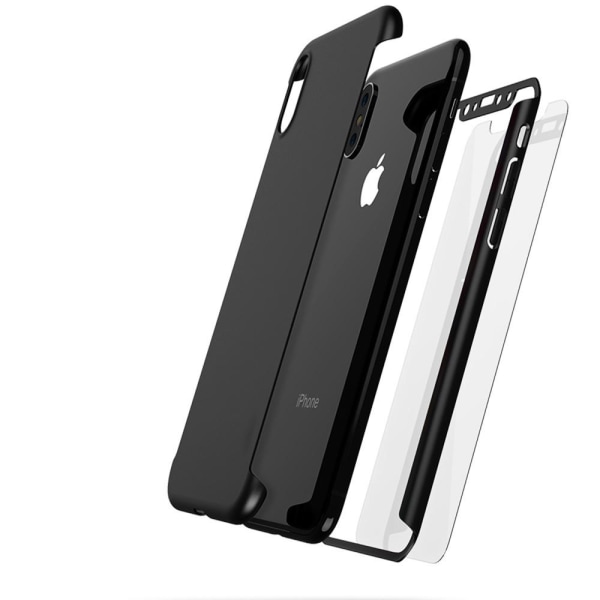 iPhone XS Max - Ammattimainen tyylikäs Floveme-kaksoiskansi Silver