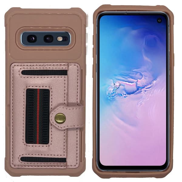Samsung Galaxy S10E - Skyddande Skal med Kortfack Blå Blå
