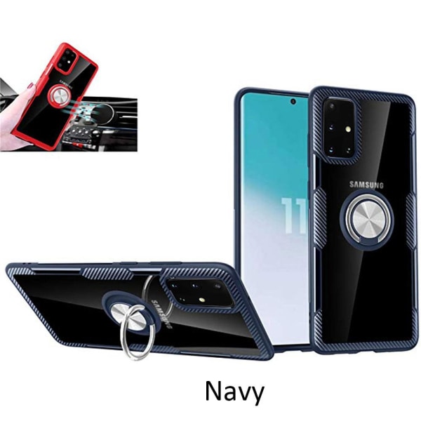 Samsung Galaxy A71 - Beskyttelsescover med ringholder Röd