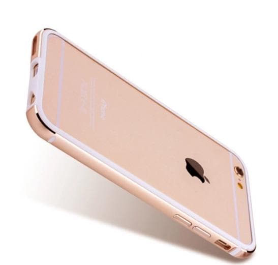 iPhone 7 PLUS - Stilren Bumper i Aluminium och Silikon Silver