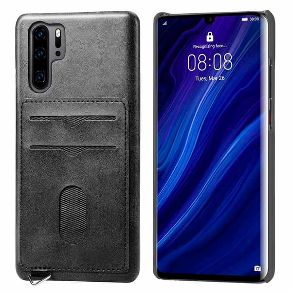 Huawei P30 Pro - Praktisk cover med kortrum (LEMAN) Rosaröd Rosaröd