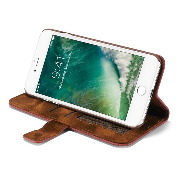 Plånboksfodral i Retrodesign från LEMAN till iPhone 8 Plus Blå