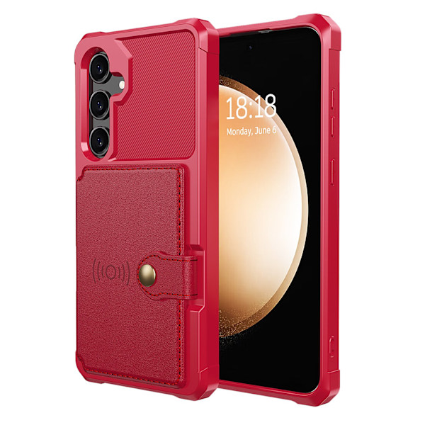 Samsung Galaxy A35 5G - Plånboksfodral i PU-läder med magnetiskt hållare Grön