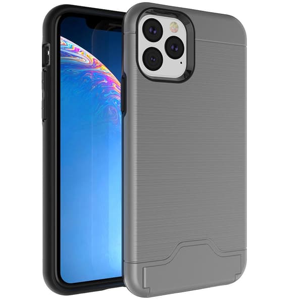 iPhone 11 Pro Max - Stødabsorberende cover med kortholder Green Grön