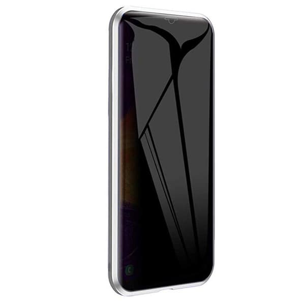 Samsung Galaxy A20E - Dobbelt magnetisk cover Silver