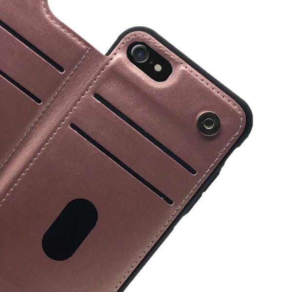 iPhone 7 - Stilrent Stötdämpande Skal med Kortfack (HANMAN) Svart Svart